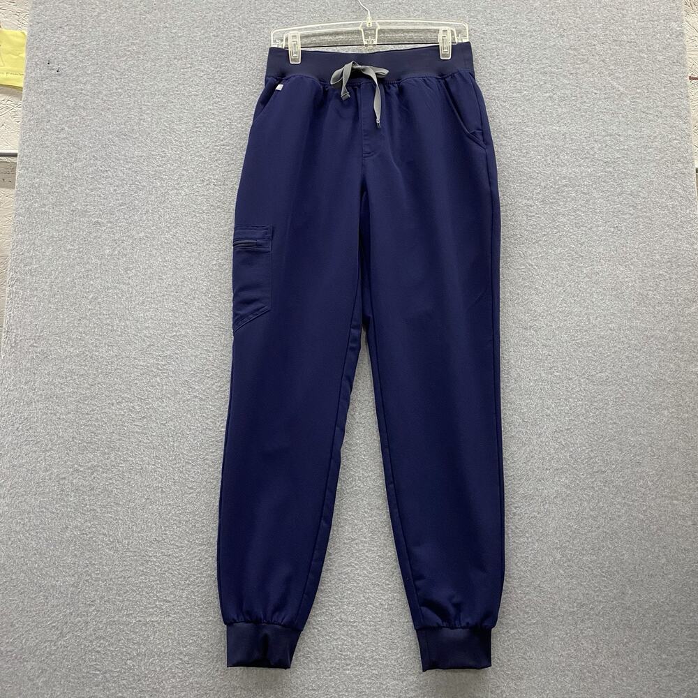 FIGS High Waisted Zamora Jogger Scrub Pants Women M Tall Navy Blue Po 6329